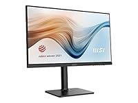 MSI Modern MD241P 23.8' Monitor, Adjustable, FHD (1920 x 1080), 75Hz, IPS, 5ms, HDMI, USB Type-C, Built-in Speakers, Anti-Glare, Anti-Flicker, Less Blue light, TÜV Certified, VESA