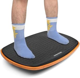 Ergohead Standing Desk Anti Fatigue Mat Balance Board, 360° Rotation Exercise Wooden Wobble Board Stability Rocker Perfect for Office, Workstation, Home, Gym, Kitchen