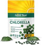 Sunlit Best USDA Organic Premium Chlorella Tablets 500 Tabs | 100% Pure Chlorella Superfood Supplement High in Protein, Chlorophyll, Vitamins, & Minerals | Supports Good Health, Wellbeing & Recovery