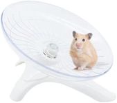 Hamster Flying Saucer Silent Running Exercise Wheel for Hamsters, Gerbils, Mice,Hedgehog and Other Small Pets Silent Running Wheel Hamster Wheel (White)