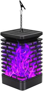 Laerper Solar Lantern Flame Lights Outdoor Hanging Lights, Upgraded 99 LEDs Dancing Flickering Lantern, Waterproof Landscape Decor for Garden Yard Patio Pathway 1 Pack (Purple Flame-1 Pcs), FXHYD