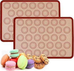 Purebake Silicone Baking Mat 40x30 cm, Extra Thick, Non-Stick, Heat-Resistant, Reusable Cooking Bakeware Mat, Cookies, Pies, Pizza, Baking Accessories, BPA-Free, Easy to Clean - (2 PCS Brown)
