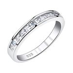 Newshe Jewellery Wedding Bands Eternity Rings for Women 925 Sterling Silver Princess AAAAA Cubic Zirconia Size 7