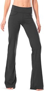 Safort 28" 30" 32" 34" Inseam Regular Tall Bootcut Yoga Pants, 4 Pockets, UPF50+, Grey, S