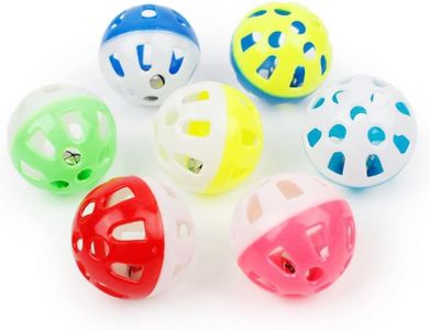 LimCryspp 12 PCS 3.8CM Cat Toy Ball with Bell，Random Colors，Pet Toy Cat Bell Ball Cat Toy with Bell Cat Jingle Balls for Cats Kitten,Plastic Cat Toy Dingdang Ball