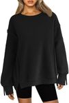 Zeagoo Womens Fuzzy Fleece Sweatshirts Oversized Crewneck Long Sleeve Pullover Tops Casual Lightweight Fall Jackets 2024