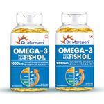 DR. MOREPEN Omega 3 Deep Sea Fish oil 1000 mg Omega with 300 mg DHA with Vitamin A, D3, E & K27 | 60 softgels - (Pack of 2)