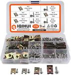 IQIHUI 170pcs U Nut Clips Car Clip Nut and Screw Assortment Kit 12# 10# 8# 6# 4 Sizes Auto U Clips Fasteners for Bumper Dash Interior Trim Panel (170pcs)