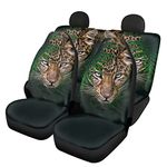 Dolyues Jungle Animal Leopard Print Car Seat Covers Full Set for Men Gift,Universal Fit for Most Vehicle,Auto Interior Protector