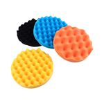 Yosoo 4pcs Set Power-polisher-and-buffer-pads, Sponge 7inch Car Buffing Pads Polishing Kit, Black Orange Blue Yellow