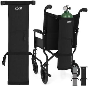 Vive Oxygen Tank Holder for Wheelchair - Portable Medical Cylinder Backpack for Travel - Carrier Accessories Bag for Walker, Rollator, Scooter - Case Fits Canister Sizes M2, M4, M6, M9, C, D, E