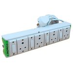 INDRICO® Extension Boards with Individual Switch of 4 Sockets with 5 Meter Long Cable PVC White