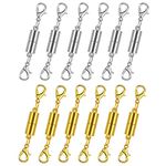 Bonison 12Pcs Magnetic Necklace Clasps for Jewellery Making, Bracelet Clasps and Closures for Necklaces Fasteners Chain Clasps Extender for Jewelry Making Gold and Silver