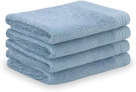 SERISIMPLE Premium Viscose Bamboo Washcloth Set - Pack of 4, 13x13 in Soft and Absorbent, Durable and Comfortable, Suitable for Body & Face, Baby and Adults (Blue/Stripes)