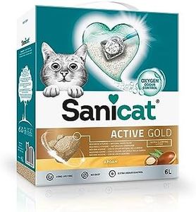 Sanicat - Active Gold argan scented Clumping Cat Litter | Made of natural minerals with guaranteed odour control | Absorbs moisture and makes cleaning easier | 6 L capacity