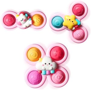 ALASOU 3PCS Pop Suction Cup Spinner Toys for 1 Year Old Boy Girl|Novelty Spinning Tops Bath Toys Age 1-2|Sensory Baby Toys Stocking Stuffers for Toddlers 1-3|12 18 Months Boy Birthday Gift for Infant