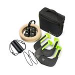 Duonamic Eleviia Ultimate Pullup Travel Package: 9-Piece Kit Includes the Original Eleviia Doorway Pullup Bar System, Duonamic Wooden Rings and Travel Straps, and Super Compact Travel Bag for a Complete Workout While Travelling