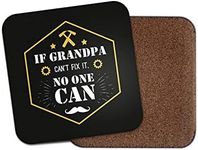 1 x DestinationVinyl If Grandpa Can't Fix It Coaster - Grandad Granddad Grandparent Fun #19055