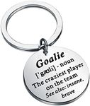 FEELMEM Goalie Jewelry Goalie The Craziest Player On The Team Keychain Hockey Team Goalie Gift Soccer Goalie Gift, middle, .na