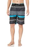 Kanu Surf Men's Big Viper Extended Size Stripe Swim Trunk, Black, 5X