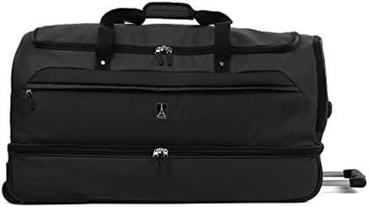 Travelpro Roadtrip 30 Drop-Bottom Rolling Duffel with Packing Cubes, Ash Black, 30-Inch, Roadtrip 30" Drop-Bottom Wheels Rolling Duffel Bag Luggage 3 Large Packing Cubes Included Men, Women