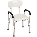 HOMCOM Adjustable Shower Chair, Shower Seat, Portable Medical Stool with Adjustable Back and Armrest for Mobility
