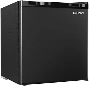 EUHOMY 1.7 Cu.Ft Mini Fridge with Freezer, Reversible Single Door Compact Refrigerator, Adjustable Thermostat, Energy Saving, Mini Fridge for Bedroom, Office, Dorm, Black