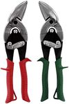 MIDWEST Aviation Snip - Left and Right Cut Offset Stainless Steel Cutting Shears with Forged Blade & KUSH'N-POWER Comfort Grips - MWT-SS6510C