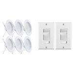 Feit Electric 5/6" LED Recessed Downlight (6 Count) + Leviton SureSlide LED Dimmer (2 Count)