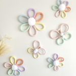 Yarniejiajia Flower Butterfly Wall Decor Girls Room Decor Floral Boho Macrame Wall Hanging for Nursery Girl Kids Baby Bedroom Home Playroom Classroom Small Cute Pastel Simple Room Decor