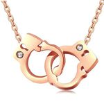 Jude Jewelers Stainless Steel Handcuff Infinity Interlocking Circle Collar Statement Necklace, Metal, Cubic Zirconia