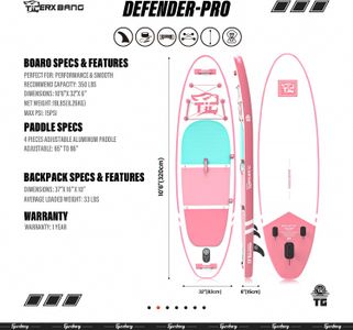 TIGERXBANG 10'6 Inflatable Paddle Board – Pink SUP
