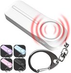 Safesound Personal Safety Panic Alarm Keychain for Women – Self Defense 130 dB Loud Siren Protection Device with LED Light – Emergency Alert Key Chain Whistle by WETEN (White)