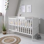 Tutti Bambini Rio Baby Cot Bed with Cot Top Changer - 2-in-1 Baby Crib & Toddler Bed, Baby Bed, Adjustable Base, Baby Cot, Birth to 6 Years, Newborn Essentials, White (140 cm x 70 cm)