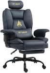 Symino Gaming & Office Chair with Footrest & Pocket Spring Support - Ergonomic Comfortable PC Chair for Adults - Grey