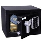 SereneLife Premium Steel Digital Safe Box - 9.1" x 6.7" x 6.7" | Secure Storage for Cash, Firearms, Jewelry & More | Great For Hotels, Cabinets & Home Use | Electronic & Mechanical Access - 2 Keys