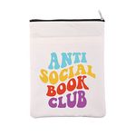 Anti Social Book Club Book Sleeve Book Lovers Gift Book Readers Book Cover Introvert Book Gift Funny Sarcastic Gift Bookish Gift Bibliophile Gift (CA-Anti BS)