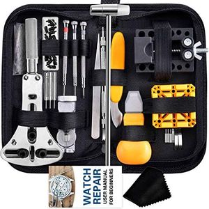 Watch Repair Kit, Anezus 187Pcs Watch Tool Kit with Watch Link Pin Remover Tools and Watch Back Case Removal Tools for Watch Strap Remover, Watch Battery Replacement, Watch Band Sizing, Watch Repair