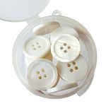 20 PCS Genuine Mother of Pearl Shell Buttons 4 Holes 20mm White with Natural Shimmer, MOP Buttons for Shirts, Dress and Coats