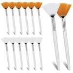 Sibba 14 Pcs Facial brushes, Fan Brushes, Acid Applicator Brush, Makeup Brush with Clear Plastic Handle Cosmetic Applying tools for Mud Face Cream (14Pcs)