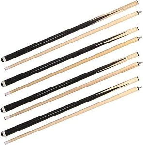 ISPIRITO Pool Cues 2-Piece 58 Inch House Bar Billiard Cue Sticks 19oz - 21oz 13mm Glue-on Tips Hardwood Wooden Cues Set of 2 / Set of 4