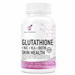 GOA NUTRITIONS Glutathione Tablets for Skin whitening. L-Glutathione Hyaluronic Acid, Biotin, Vitamin C and Botanical Supplements for Daily Skin Antioxidant Support 60 Tablets