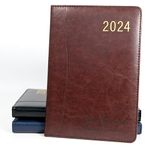 Personalised Premium Executive Diary Organiser 2025 | Design A Truly Unique Gift | Laser Engraved PU Leather - A5, Brown, Day-per-page