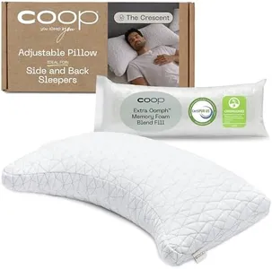 Coop Home Goods Crescent Back and Side Sleeper Pillow - Pillow for Neck and Shoulder Pain Relief, Memory Foam Pillow, Bed Pillow for Sleeping, Pillow for Side Sleepers and Back Sleepers (Queen Size)