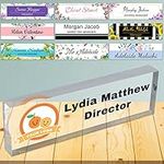 YanNanKe Desk Name Plates for Office Personalised Name Plaque for Desk Clear Acrylic Glass Office Desk Decor for Women or Men,8"x2.5"