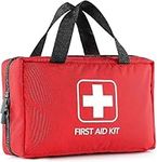 Risen First Aid Kit, Compact Medical Emergency Survival Kit, Perfect for Car, Travel, Home, Workplace, Vehicle, Camping, Hiking, Boating, Outdoor (Red-M)