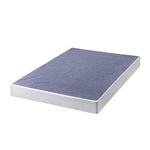 Zinus Queen Size Box Spring – 7 Inch Low Profile Metal Smart Box Spring, Mattress Foundation, Strong Metal Frame, Tool-Free Locking Brackets for Easy Assembly, 5 Year Warranty, Queen Size, White