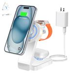 3 in 1 Charging Station for iPhone, ADADPU Foldable Magnetic Wireless Charger for iPhone 15 14 13 12 Pro Max Plus Mini & Apple Watch 9/8/7/6/5/4/3/2/SE/Ultra - Charging Stand Dock for AirPods 3/Pro/2