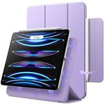 JETech Magnetic Case for iPad Pro 11 Inch (2022/2021/2020/2018 Model), and iPad Air 5/4 (10.9-Inch 2022/2020), Support Pencil 2nd Gen Charging, Magnetic Attachment (Purple)