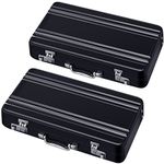 2 Pcs Business Card Holder Suitcase Aluminum Business Card Case with Waterproof Pocket Credit Card Holder for Men Business Card Organizer ID Cards Aluminum Briefcase Gift for Woman (Black)